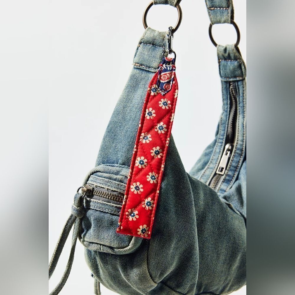 New Vera Bradley fabric Wide bag charm Keychain